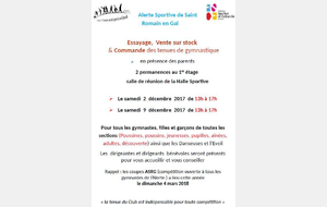 Vente des tenues GAF et GAM